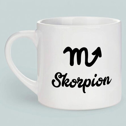 Spersonalizowany kubek do espresso ze zdjęciem i napisem – znak zodiaku Skorpion
