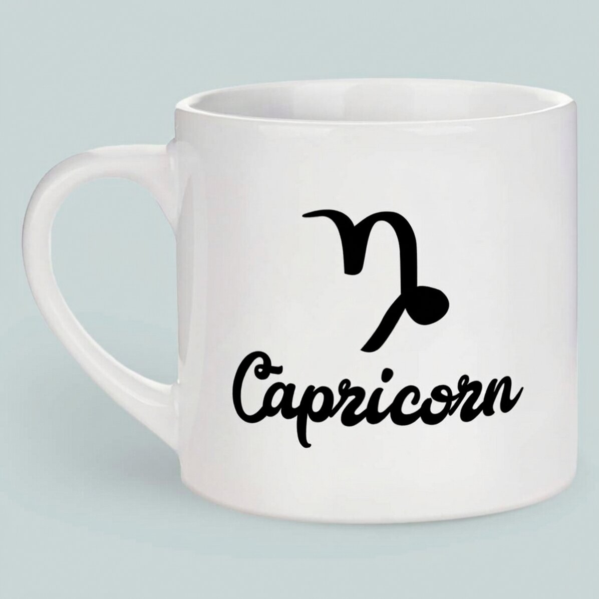 Spersonalizowany kubek do espresso ze zdjęciem i napisem – znak zodiaku Koziorożec