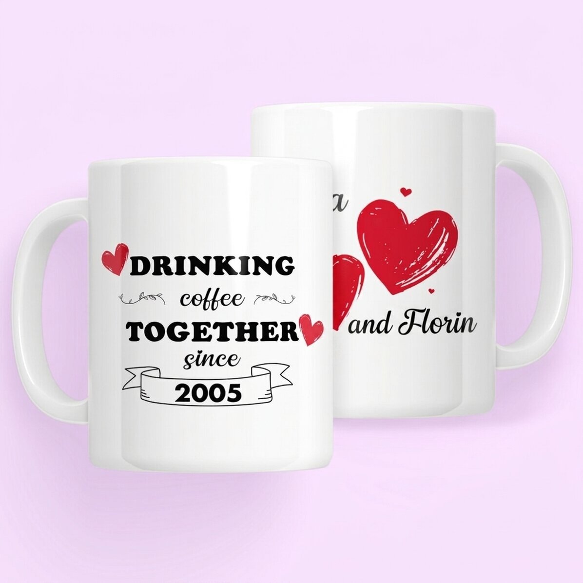 Spersonalizowany kubek z napisem – „Drinking together”