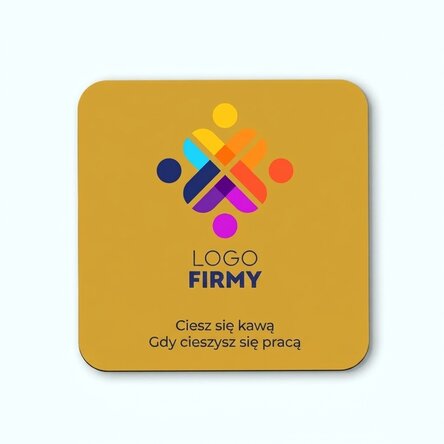 Spodek pod szklankę z nadrukiem logo i tekstu