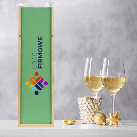 Spersonalizowane pudełko na wino z logo i wymiennym tłem