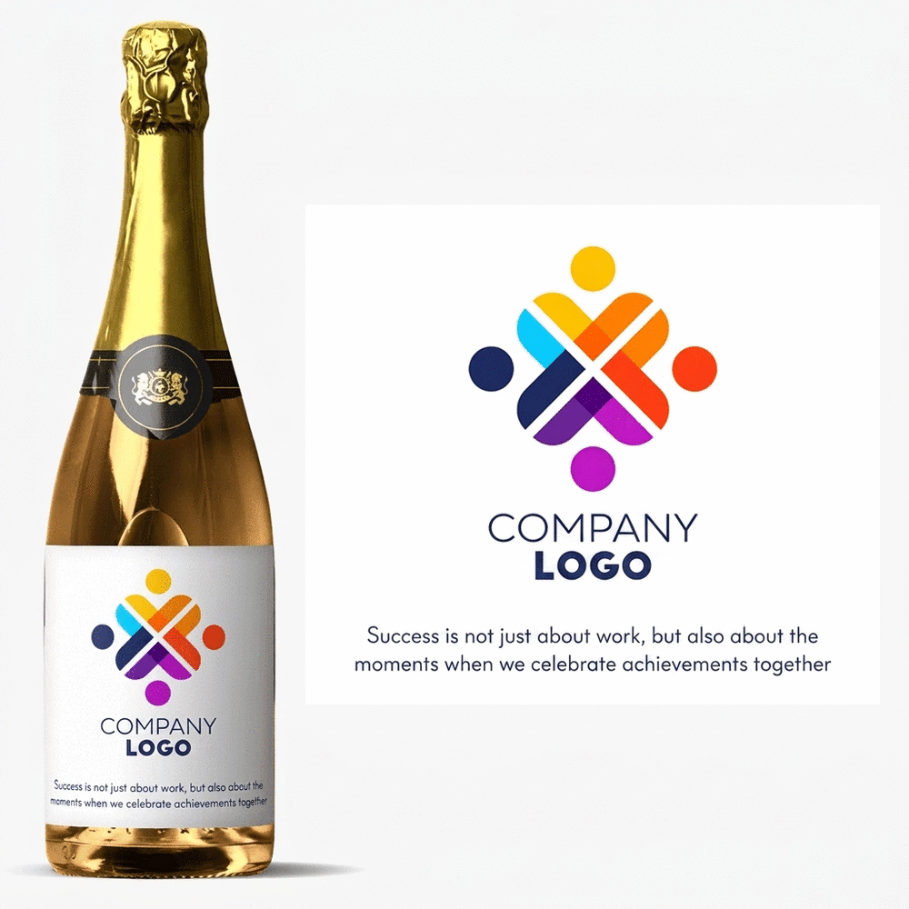 Wino musujące z indywidualnym nadrukiem – z logo i napisem