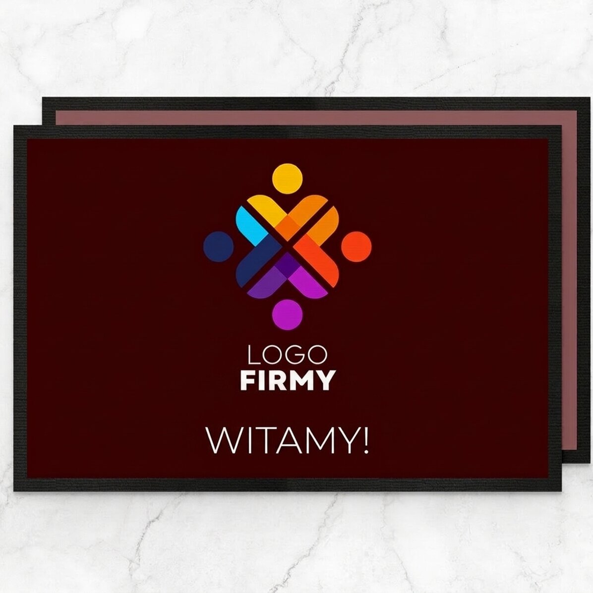 Spersonalizowana wycieraczka wejściowa z logo i napisem