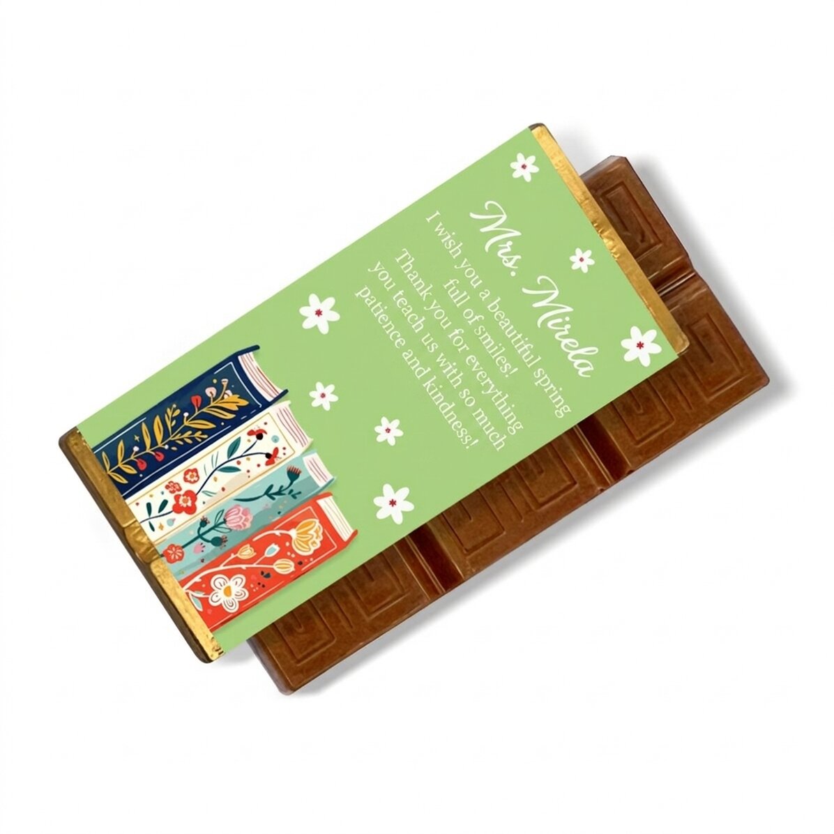 Mini tabliczka czekolady z indywidualnym napisem – Books