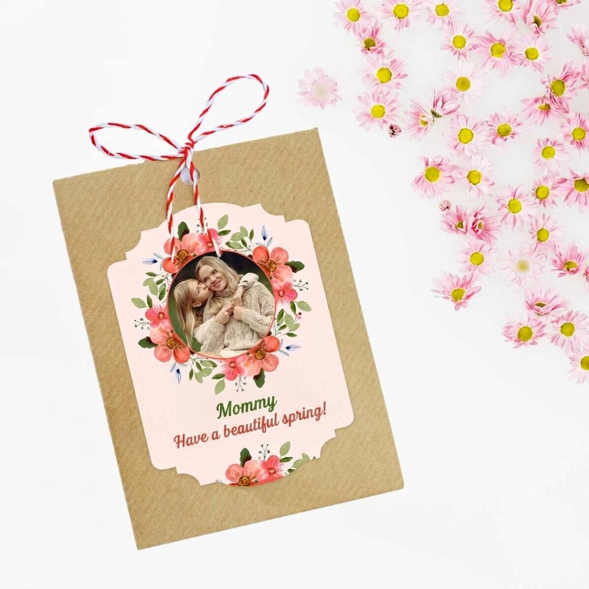 Spersonalizowany martisor do zasadzenia ze zdjęciem i wiadomością – Pięknej wiosny!