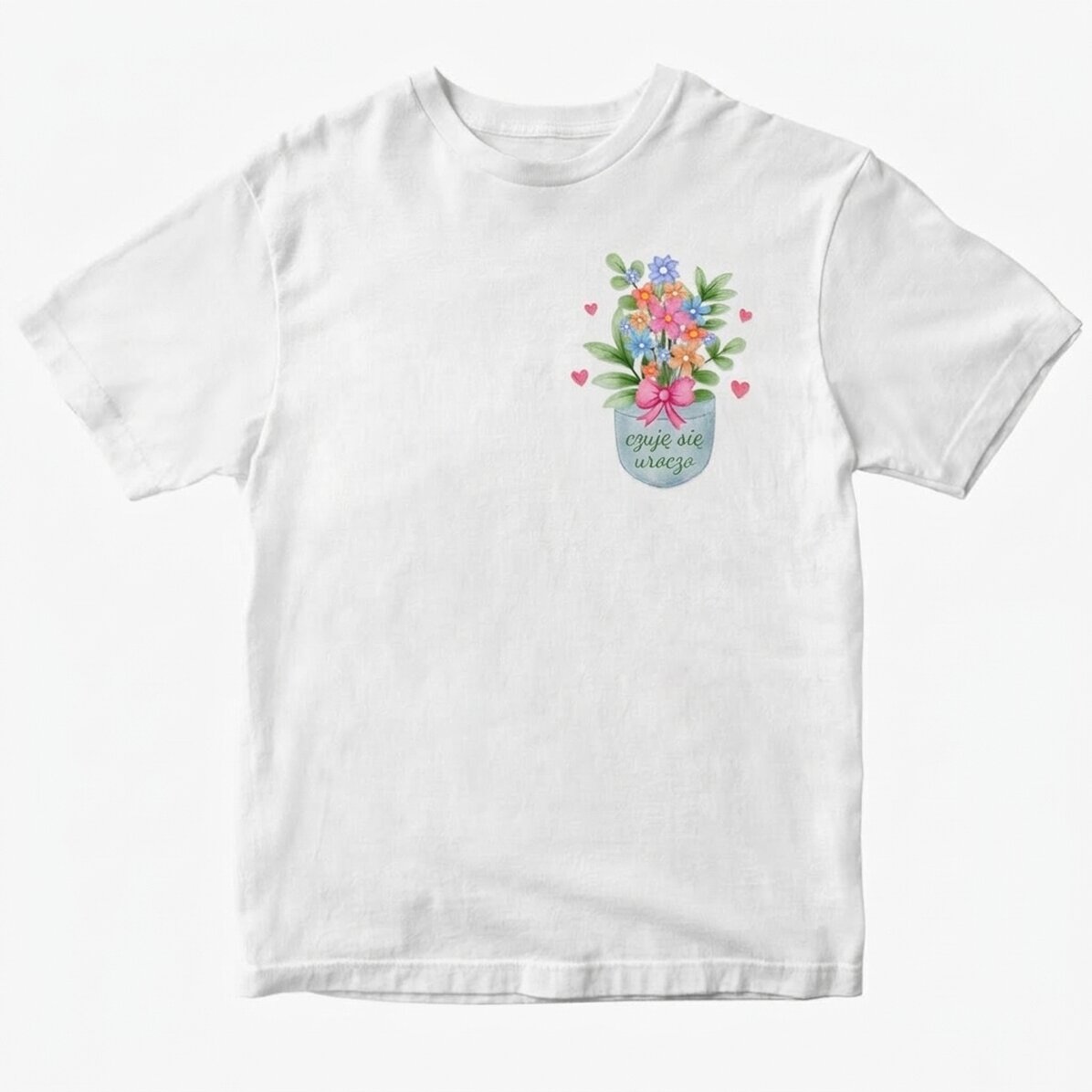 Koszulka bawełniana z nadrukiem – Pocket flowers