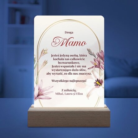 Lampa nocna LED z indywidualnym napisem dla mamy