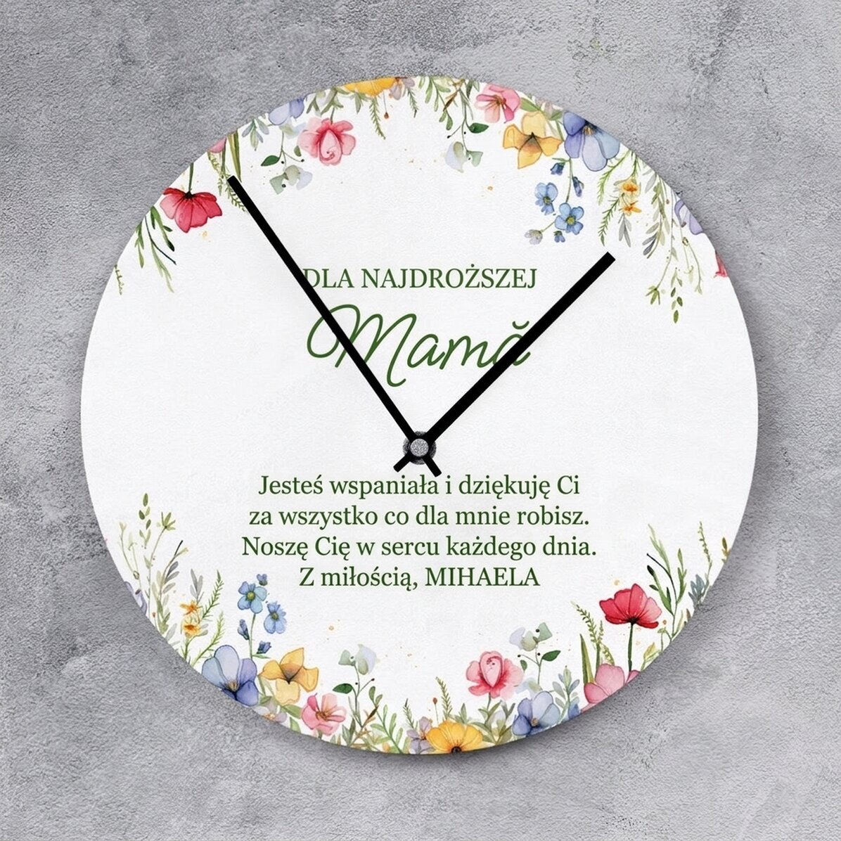 Spersonalizowany zegarek z podziękowaniem – Floral