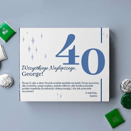 Spersonalizowane pudełko cukierków z napisem – „Happy Birthday!”