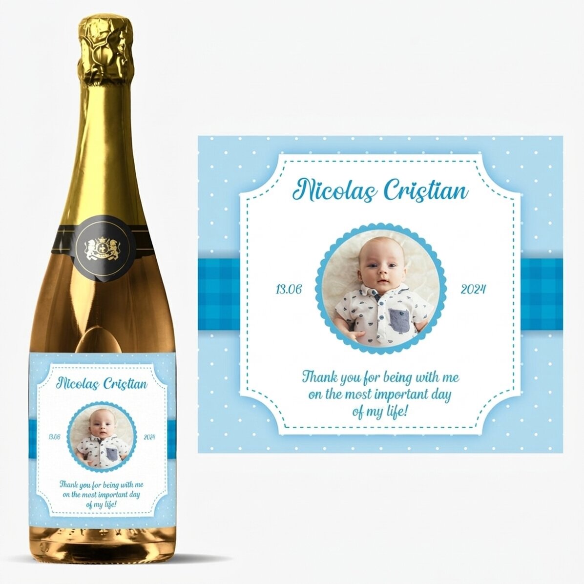 Wino musujące z indywidualnym napisem – Baby Boy