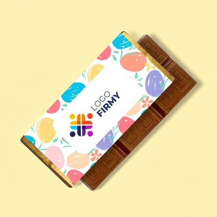Mini tabliczka czekolady z indywidualnym nadrukiem logo i wiadomością – Kolorowe jajka
