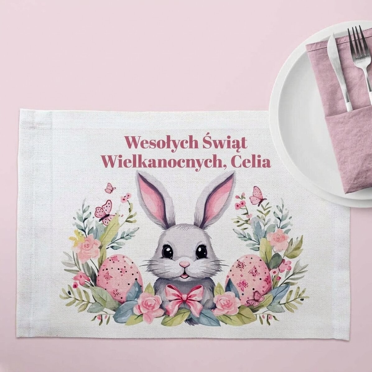 Spodek z indywidualnym napisem – Wielkanocny królik