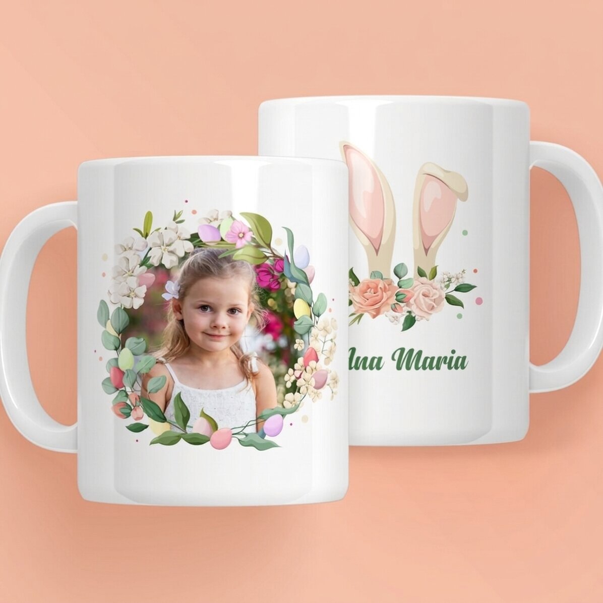 Spersonalizowany kubek z imieniem i zdjęciem – Cute Easter