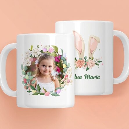 Spersonalizowany kubek z imieniem i zdjęciem – Cute Easter