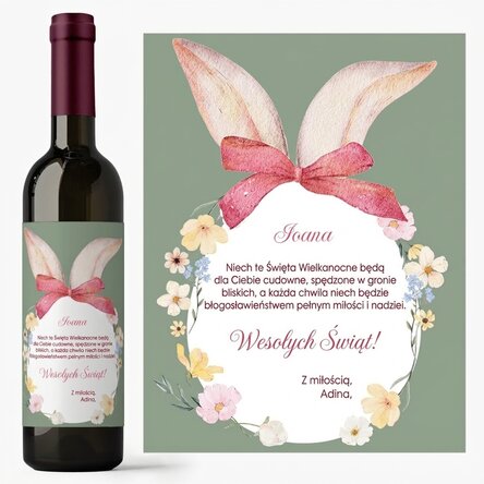Wino z indywidualnym napisem na Wielkanoc – Wesołych Świąt Wielkanocnych!