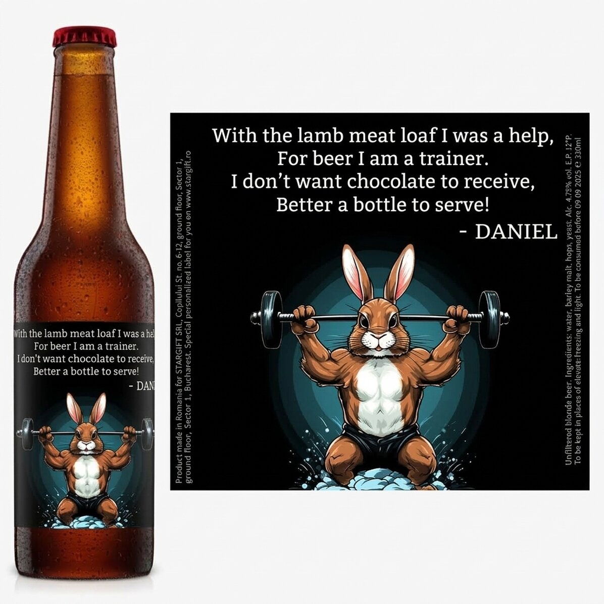 Piwo z indywidualnym napisem – Bunny power