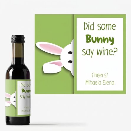 Mała buteleczka wina z indywidualnym napisem – Bunny