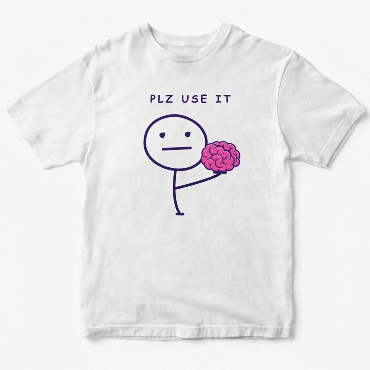 Custom cotton T-shirt with text - Brain