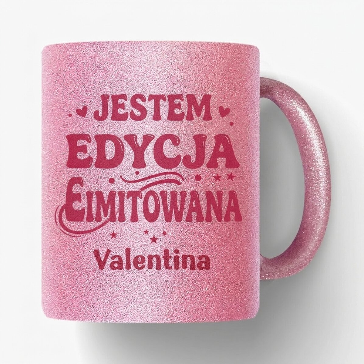 Kubek z brokatem z imieniem – edycja limitowana