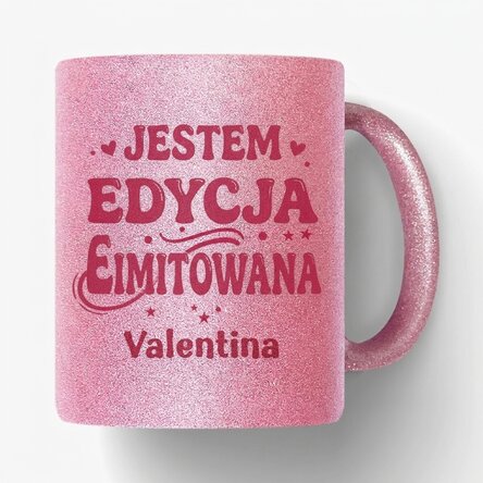 Kubek z brokatem z imieniem – edycja limitowana