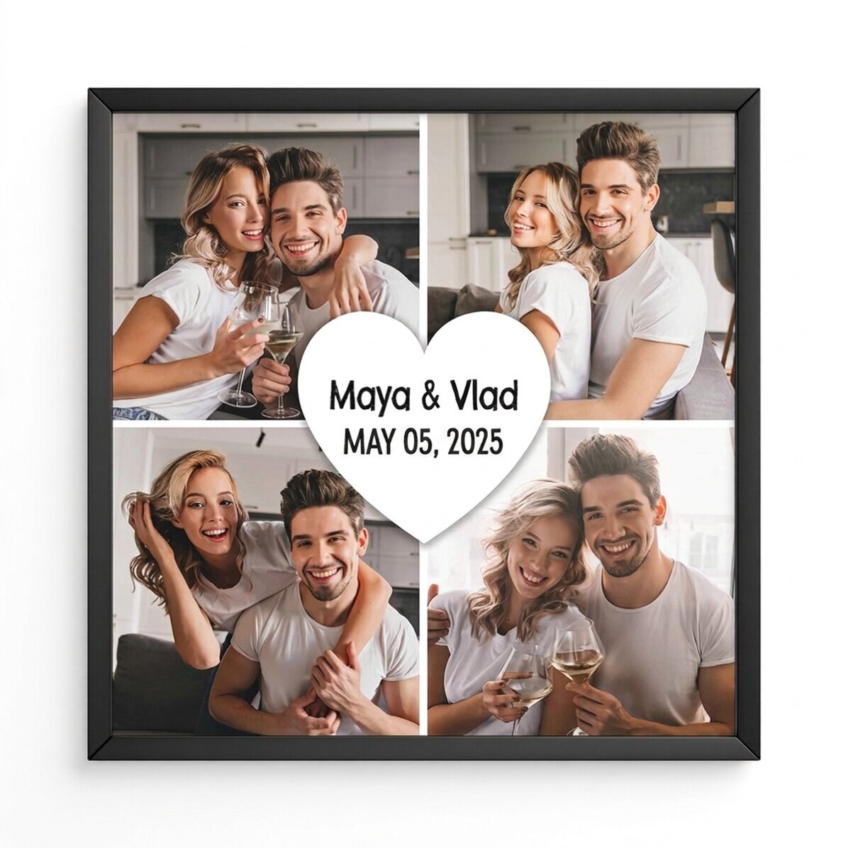 Spersonalizowany obrazek z 4 zdjęciami i napisem – Love
