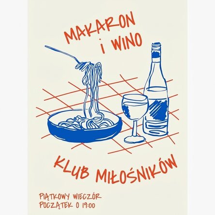 Plakat „Pasta & Wine”