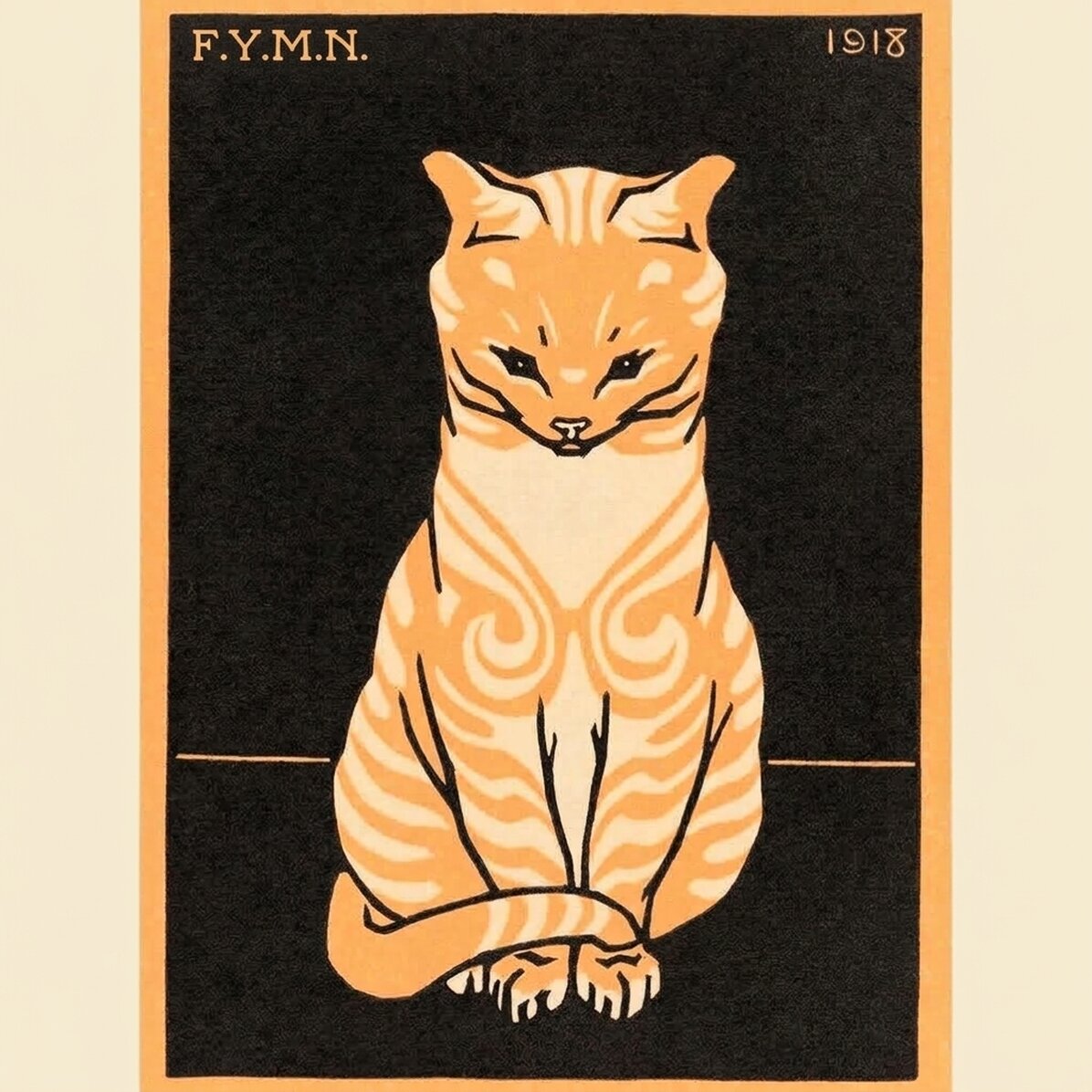 Plakat Julie de Graag, „Sitting cat”, 1918 r.