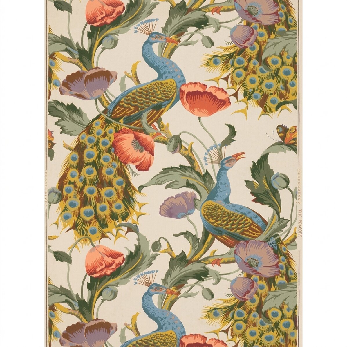 Plakat „Pawie i maki” w stylu vintage