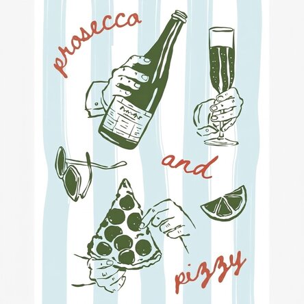 Plakat „Prosecco i pizza”
