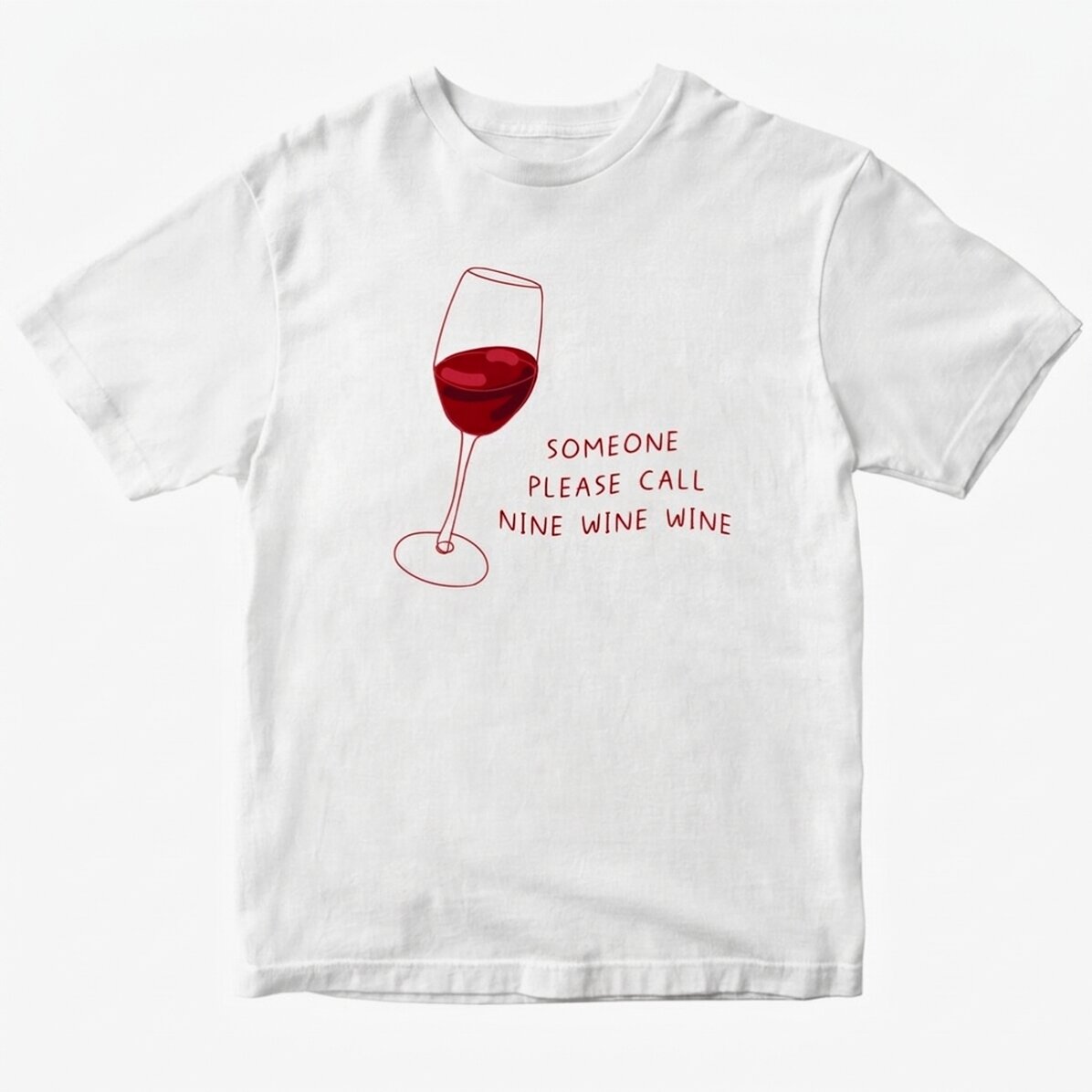 Bawełniana koszulka z nadrukiem – Call Nine Wine Wine