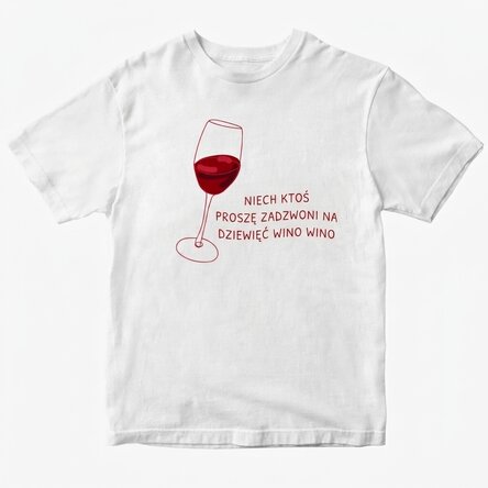 Bawełniana koszulka z nadrukiem – Call Nine Wine Wine