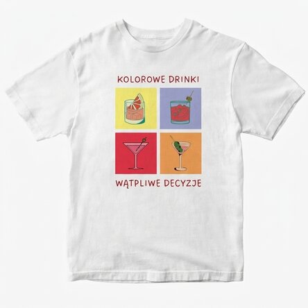 Koszulka bawełniana z nadrukiem – Drinks