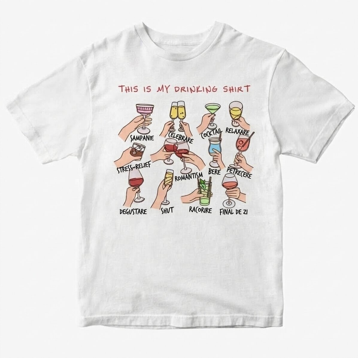 Koszulka bawełniana z nadrukiem – My drinking shirt