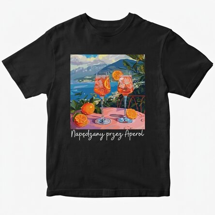 Koszulka bawełniana z nadrukiem – Fueled by Aperol