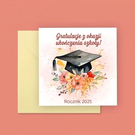 Spersonalizowana kwadratowa kartka z napisem – Gratulacje!