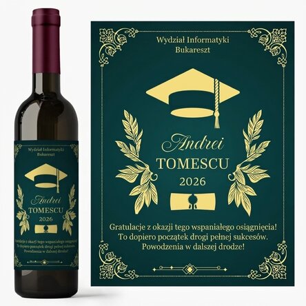 Wino z indywidualnym napisem – Absolwent