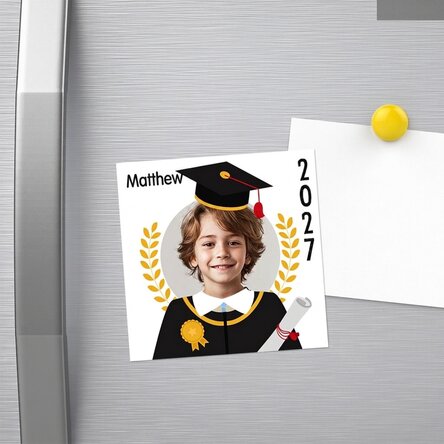 Spersonalizowany magnes 10x10 ze zdjęciem i napisem – Absolwent