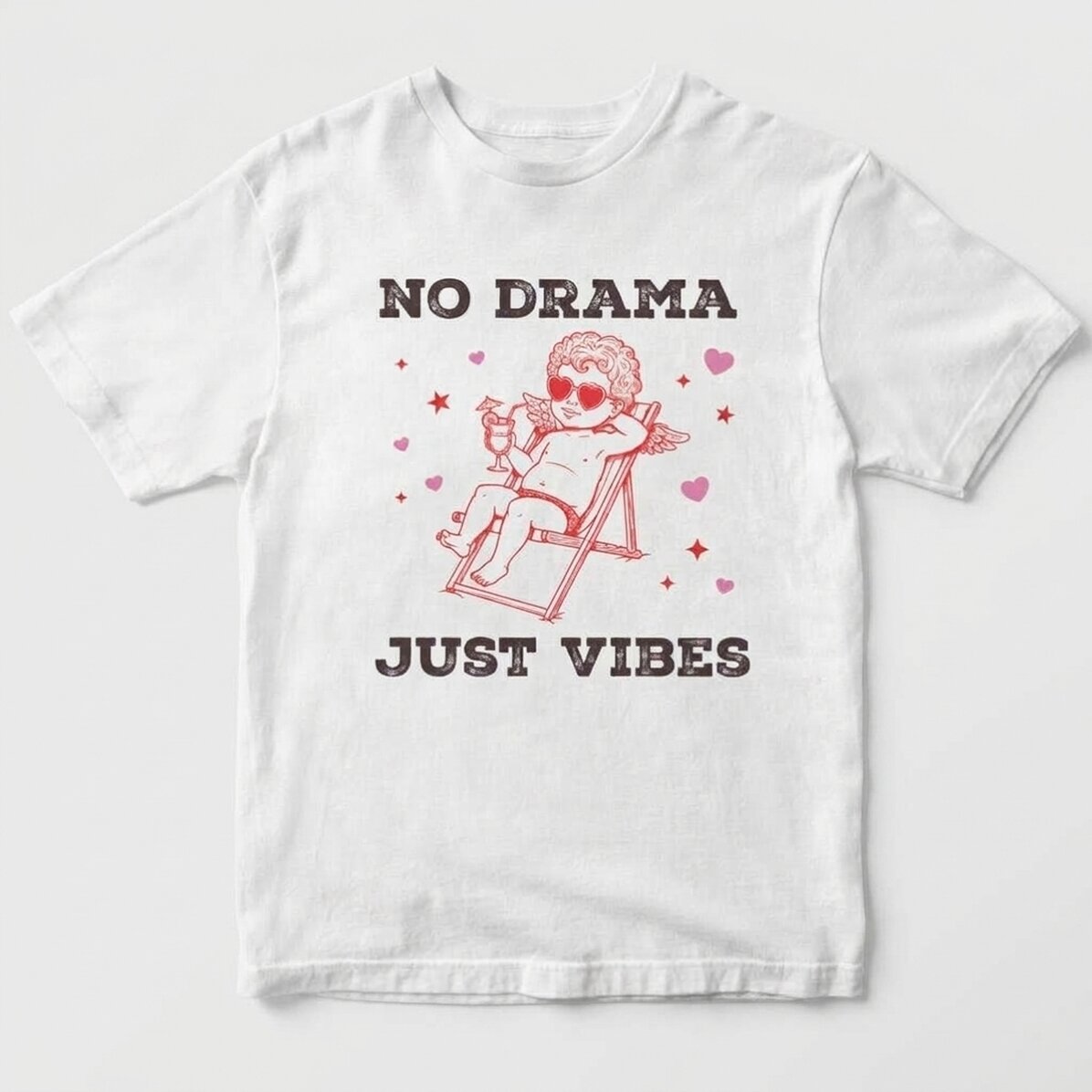 Spersonalizowana bawełniana koszulka – No drama, just vibes