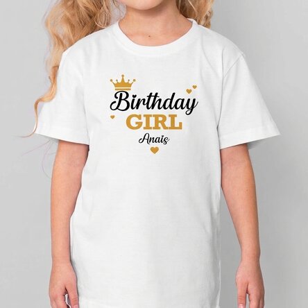 Bawełniana koszulka dla dzieci z indywidualnym napisem – Birthday