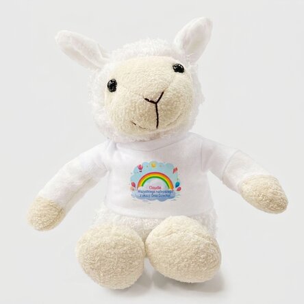 Pluszak owca personalizowany z wiadomością - Tęcza