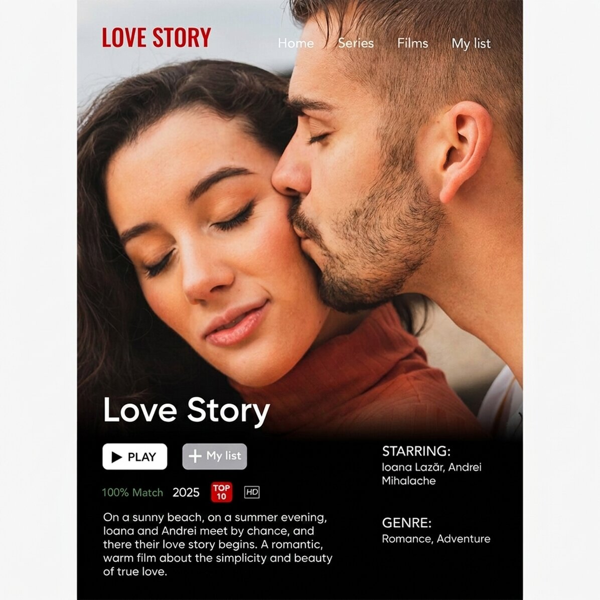 Spersonalizowany plakat ze zdjęciem i tekstem – Film