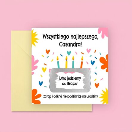Spersonalizowana karta zdrapka z napisem – Rocznica