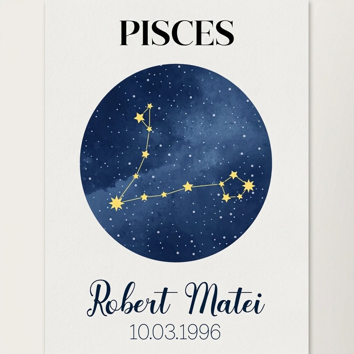 Spersonalizowany plakat z napisem – Konstelacja znaku zodiaku Ryb