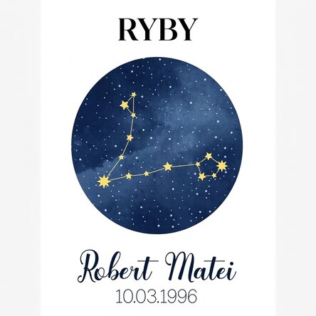 Spersonalizowany plakat z napisem – Konstelacja znaku zodiaku Ryb