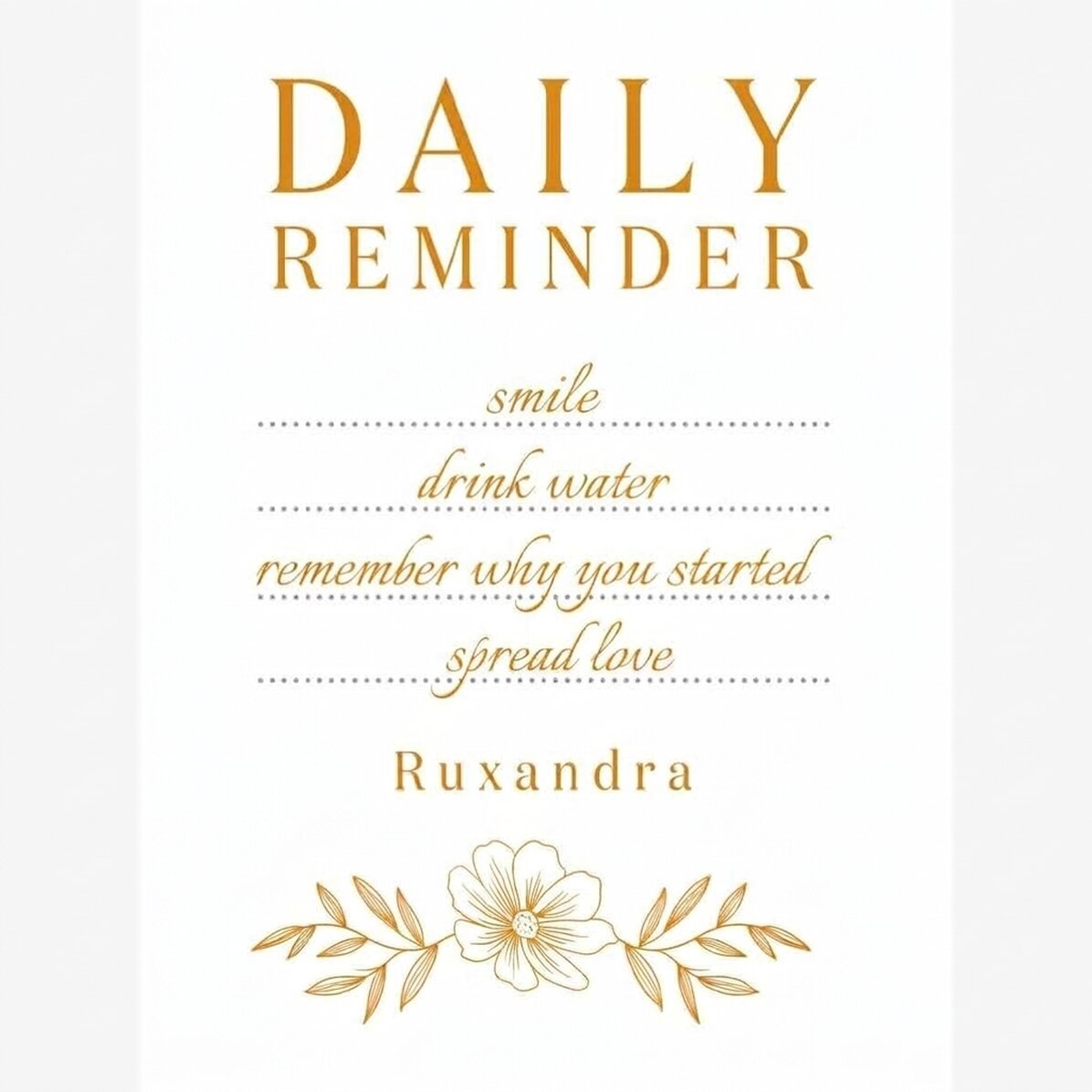 Spersonalizowany plakat z napisem – Daily Reminder