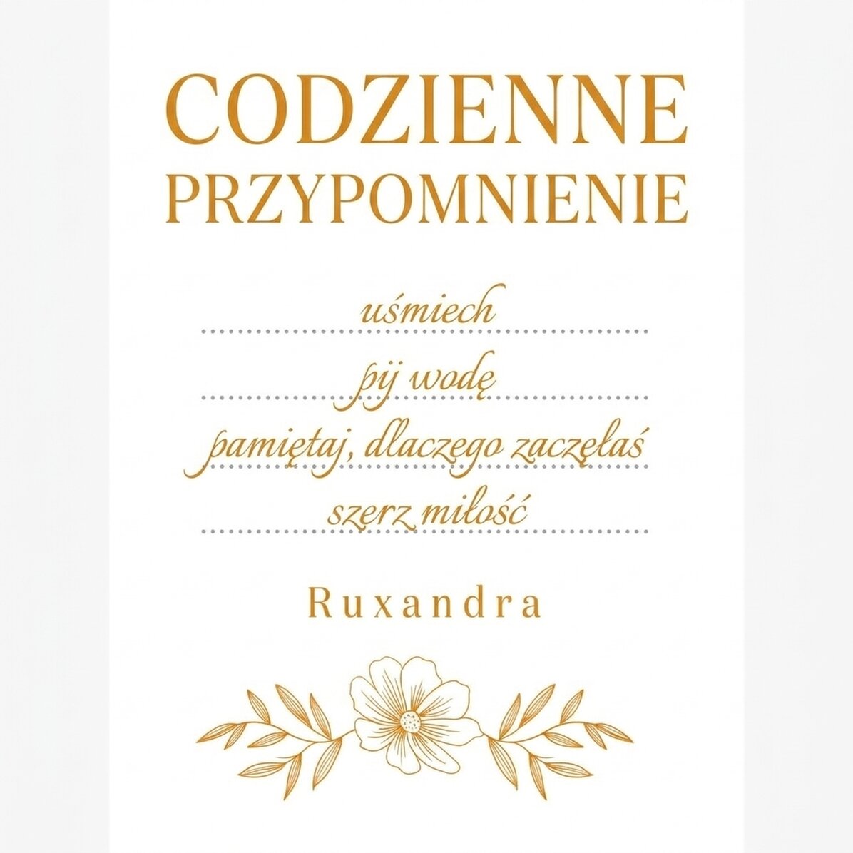 Spersonalizowany plakat z napisem – Daily Reminder