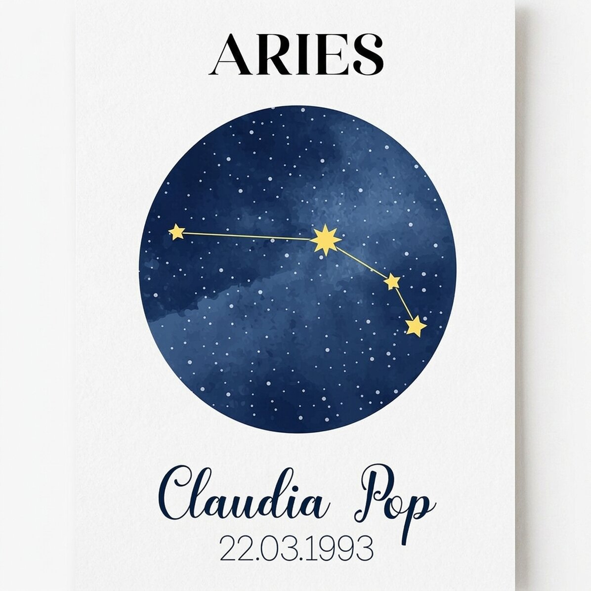 Spersonalizowany plakat z napisem – konstelacja znaku zodiaku Barana