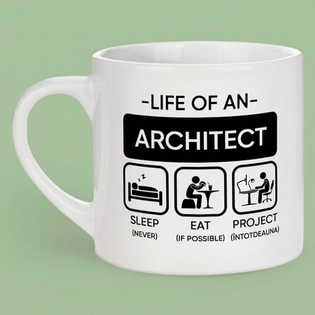 Personalised espresso cup with text - Architect