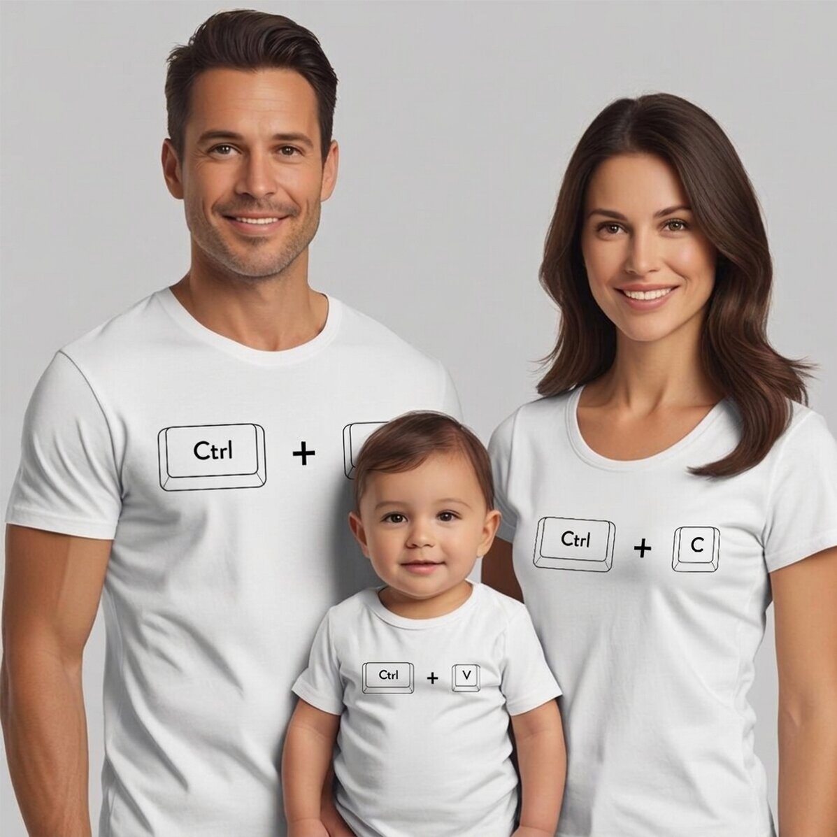 Bawełniana koszulka dla dzieci/dorosłych z nadrukiem na zamówienie – Ctrl C, Ctrl V
