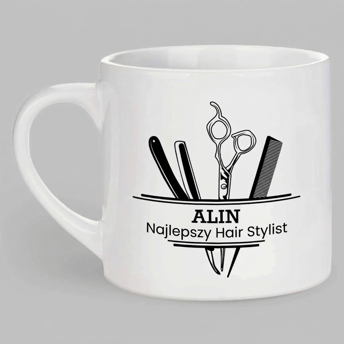 Spersonalizowany kubek do espresso z napisem – Hair Stylist